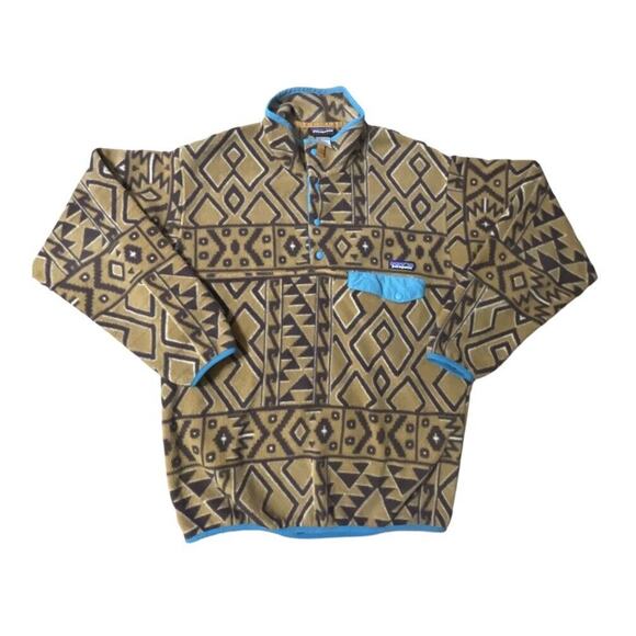 Patagonia Synchilla T-Snap Pullover Fleece Jacket Aztec Brown